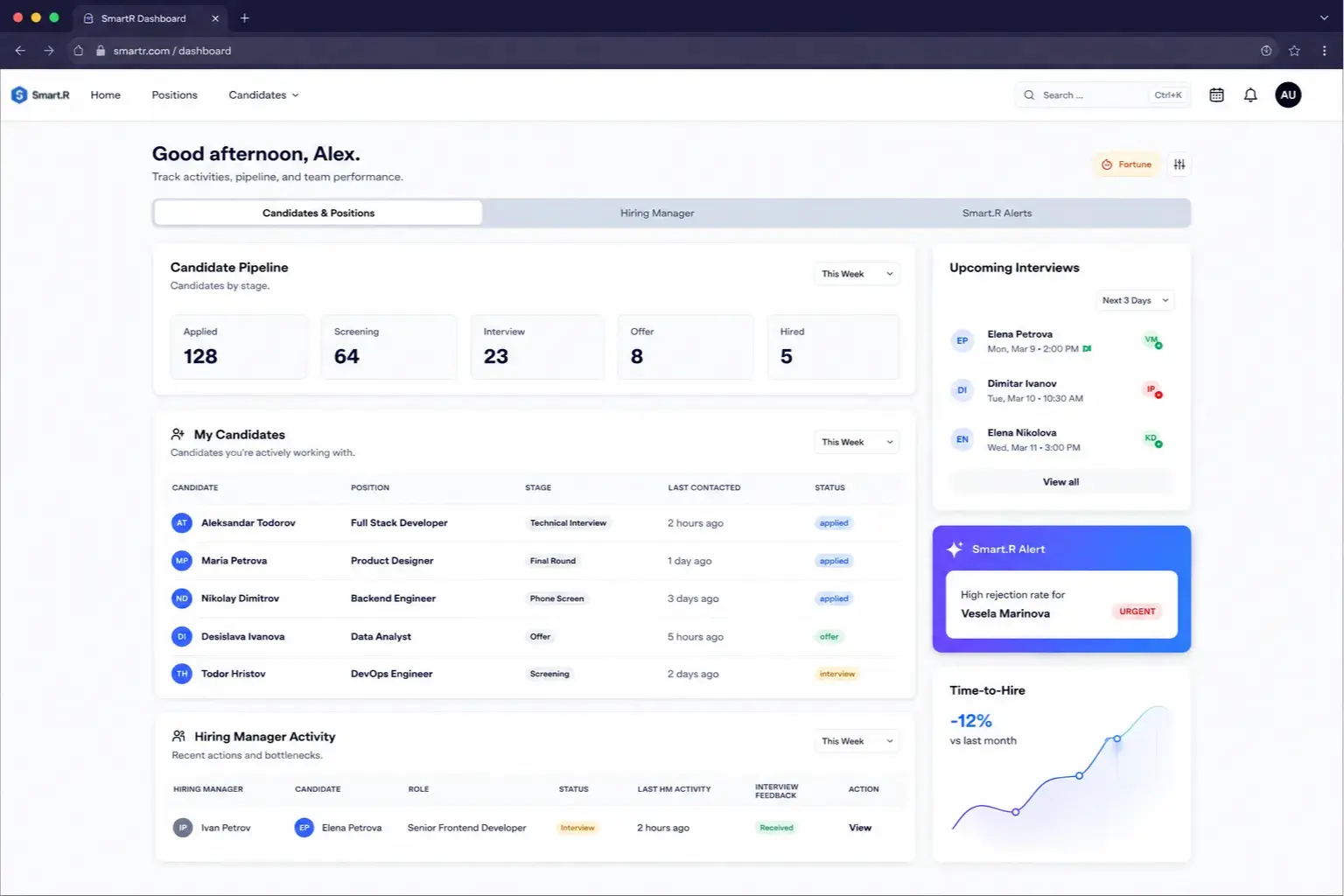 Smart.R Applicant Tracking System Dashboard